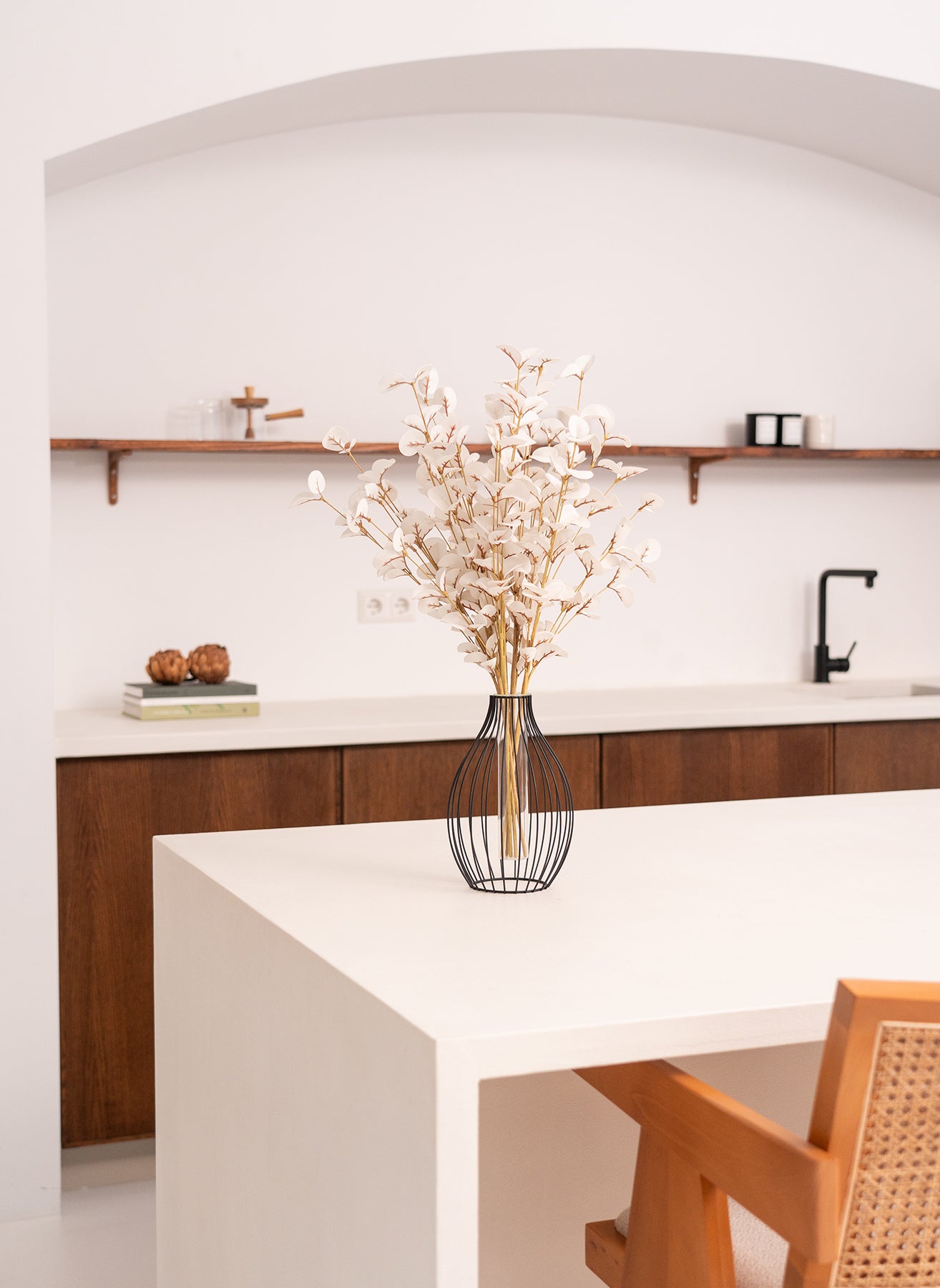 Eucalyptus Artificiel - Blanc (5 tiges)