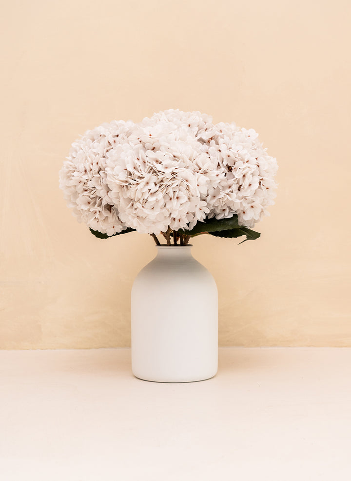 Grote Zijden Hortensia (5 stengels) - Wit