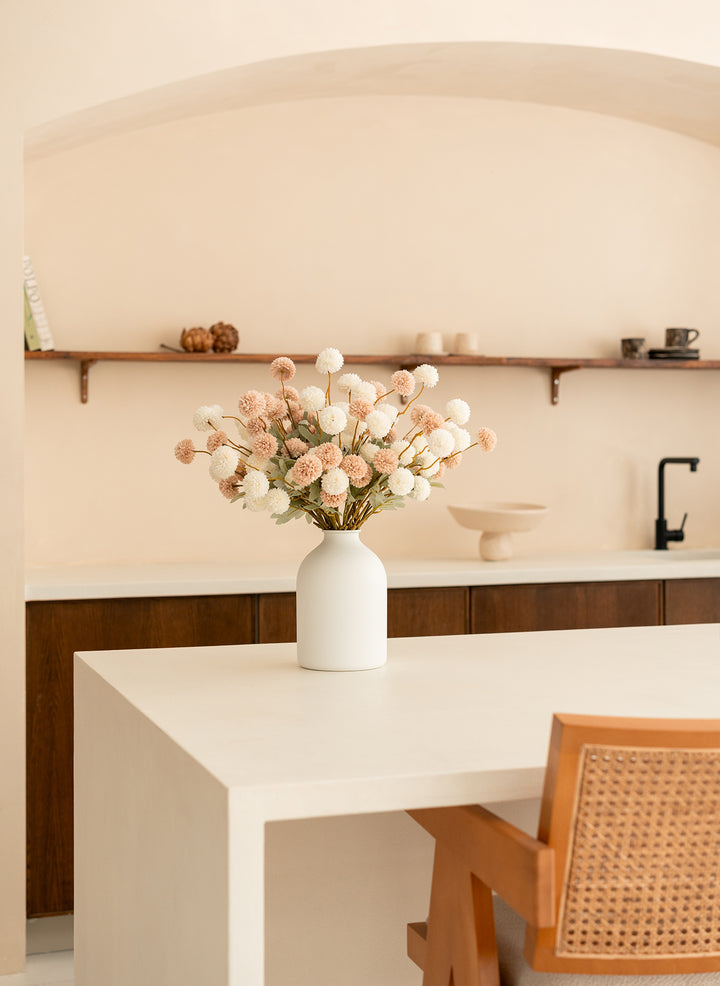 Zijden Kiku Bloemen - Beige Mix (10 stengels)