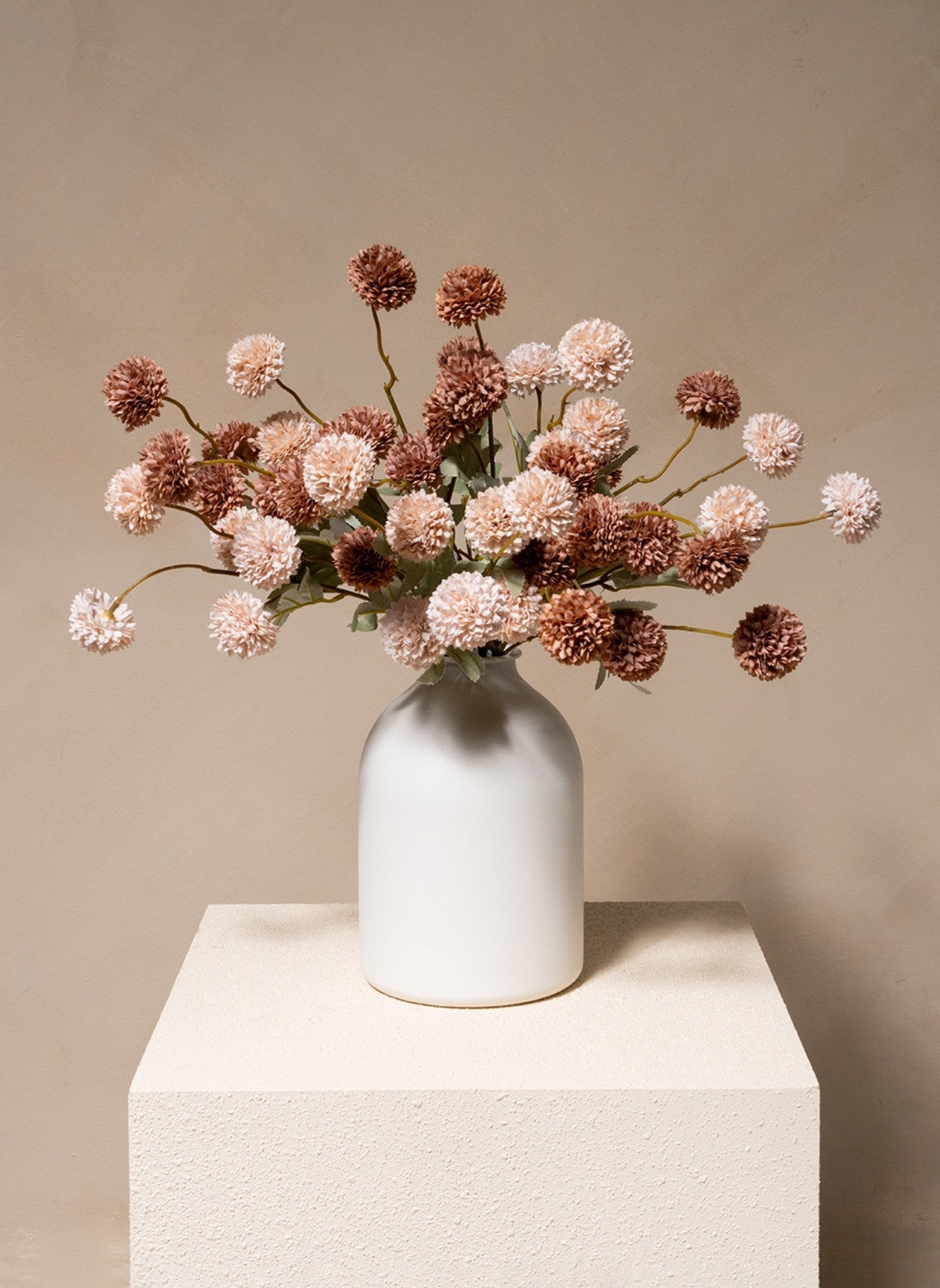 Zijden Kiku Bloemen - Crème Mix