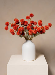 Zijden Kiku Bloemen - Omber