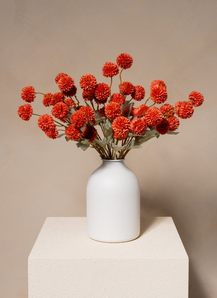 Zijden Kiku Bloemen - Omber (10 stengels/ 50 bloemhoofdjes)