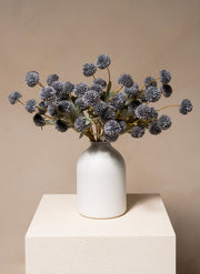 Zijden Kiku Bloemen - Blauwgrijs