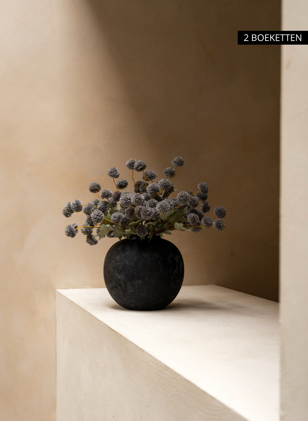 Zijden Kiku Bloemen - Blauwgrijs (10 stengels/ 50 bloemhoofdjes)