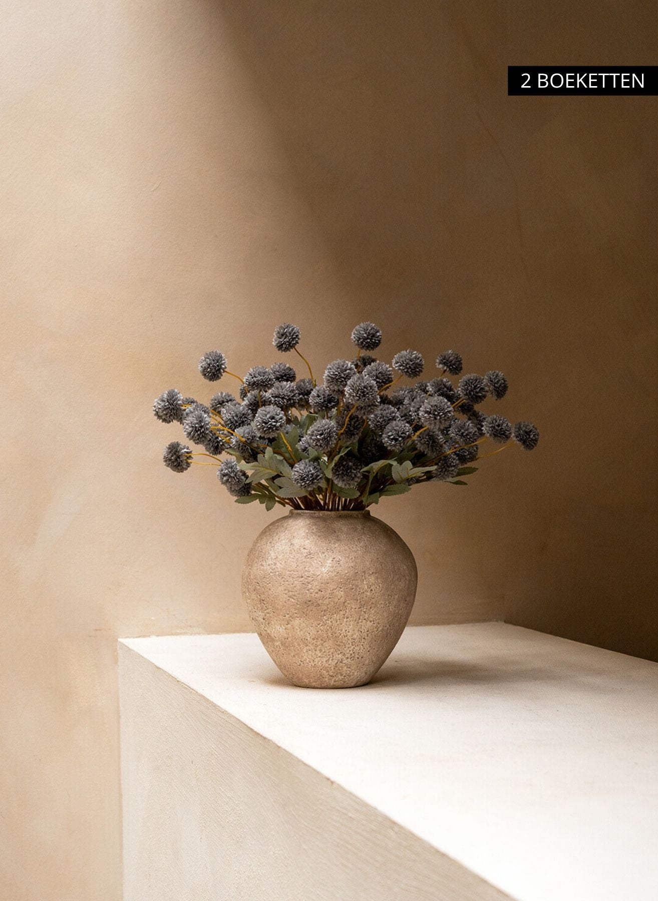 Zijden Kiku Bloemen - Blauwgrijs