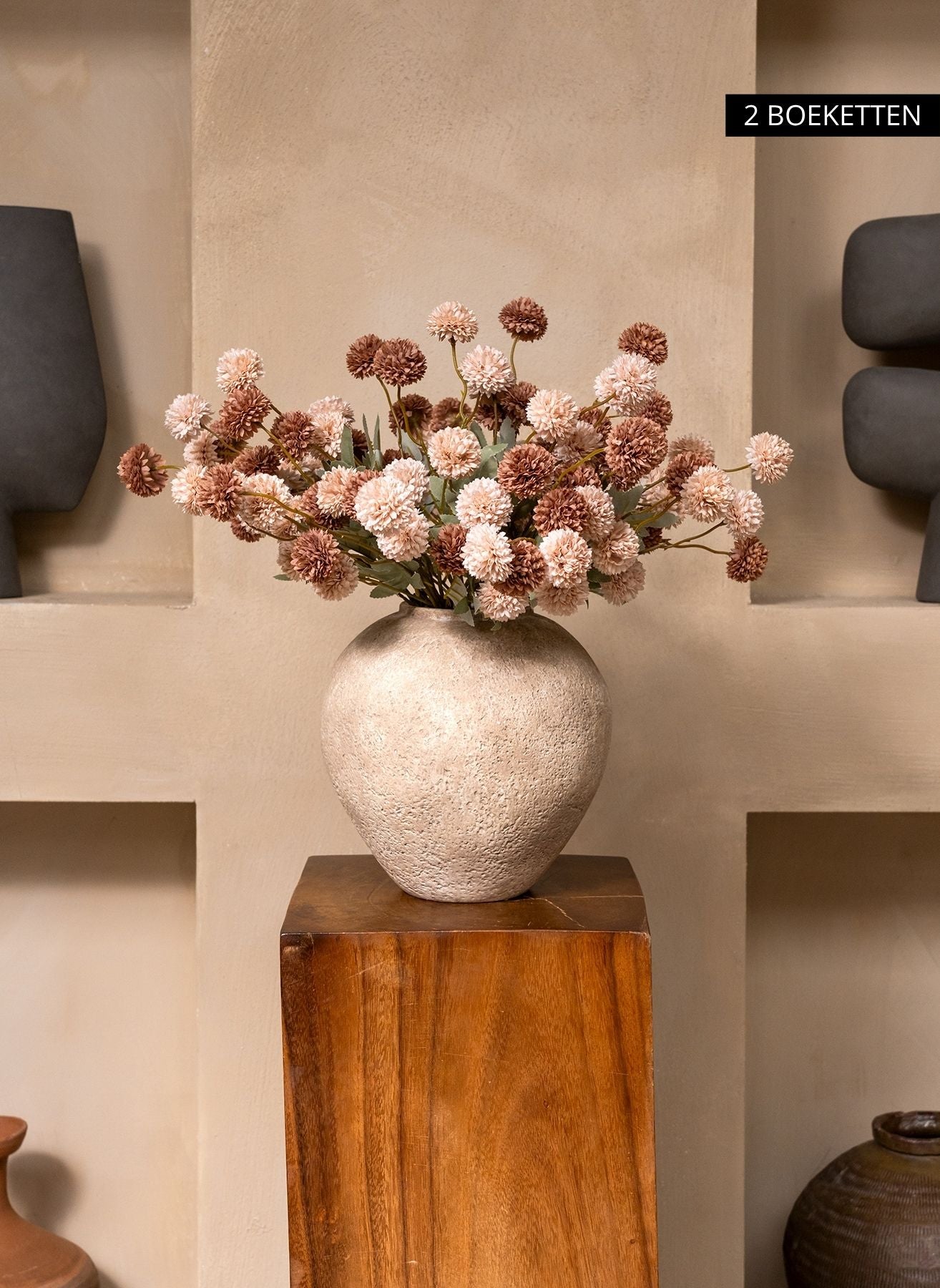 Zijden Kiku Bloemen - Crème Mix