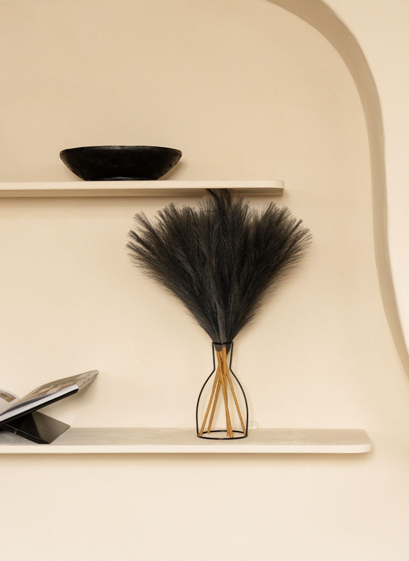 Pampas 60cm (5 Stängel) - Dunkelgrau