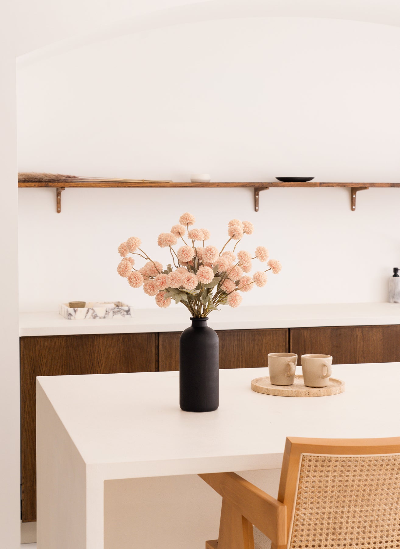 Zijden Kiku Bloemen - Crème