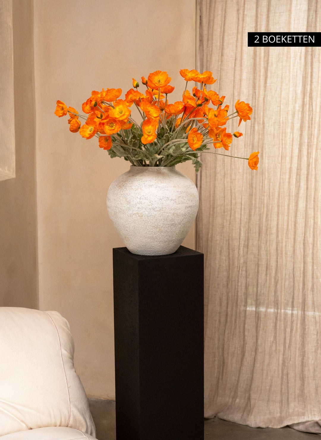 Zijden Klaprozen - Licht oranje (10 stengels)