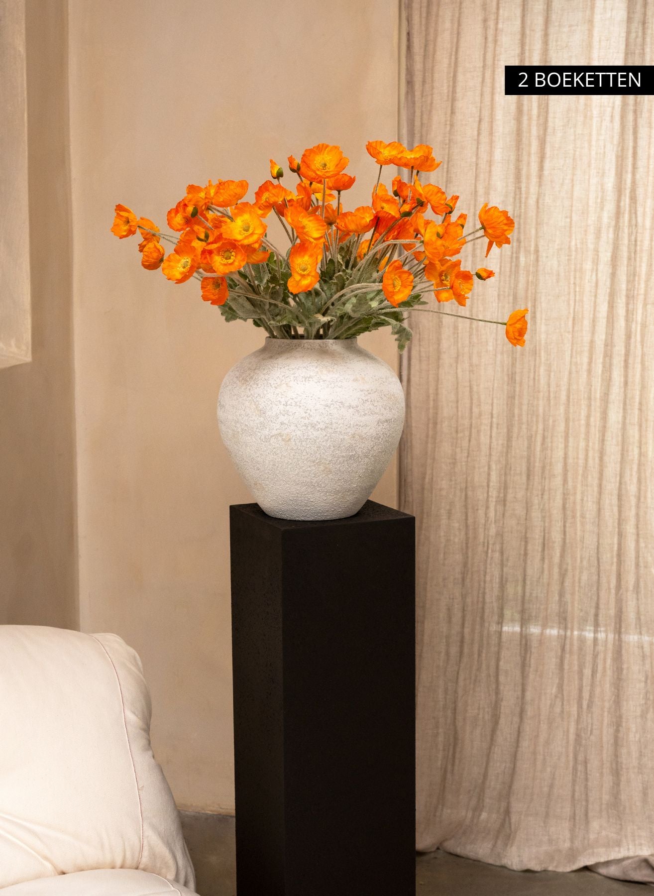 Zijden Klaprozen - Licht oranje