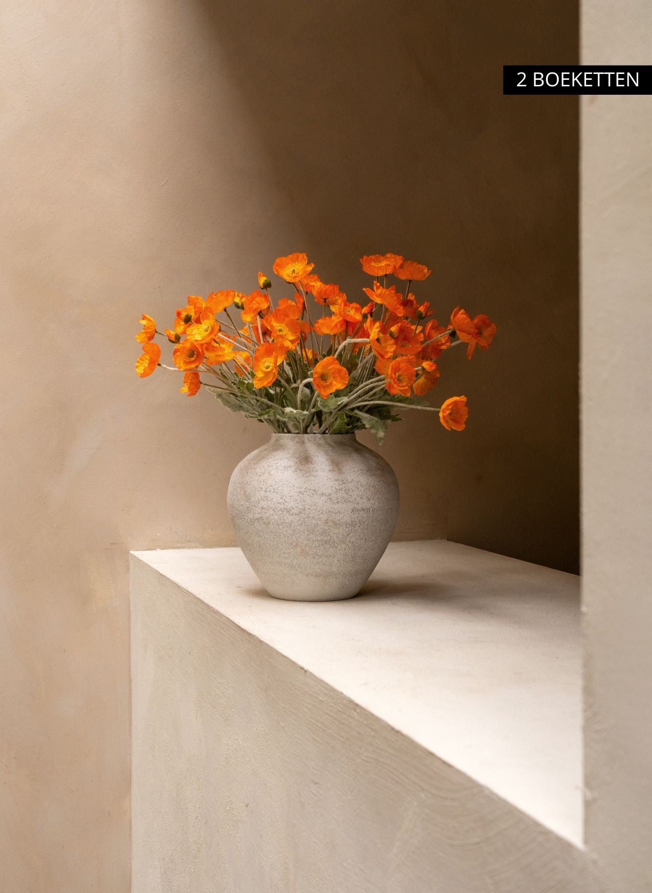 Zijden Klaprozen - Licht oranje