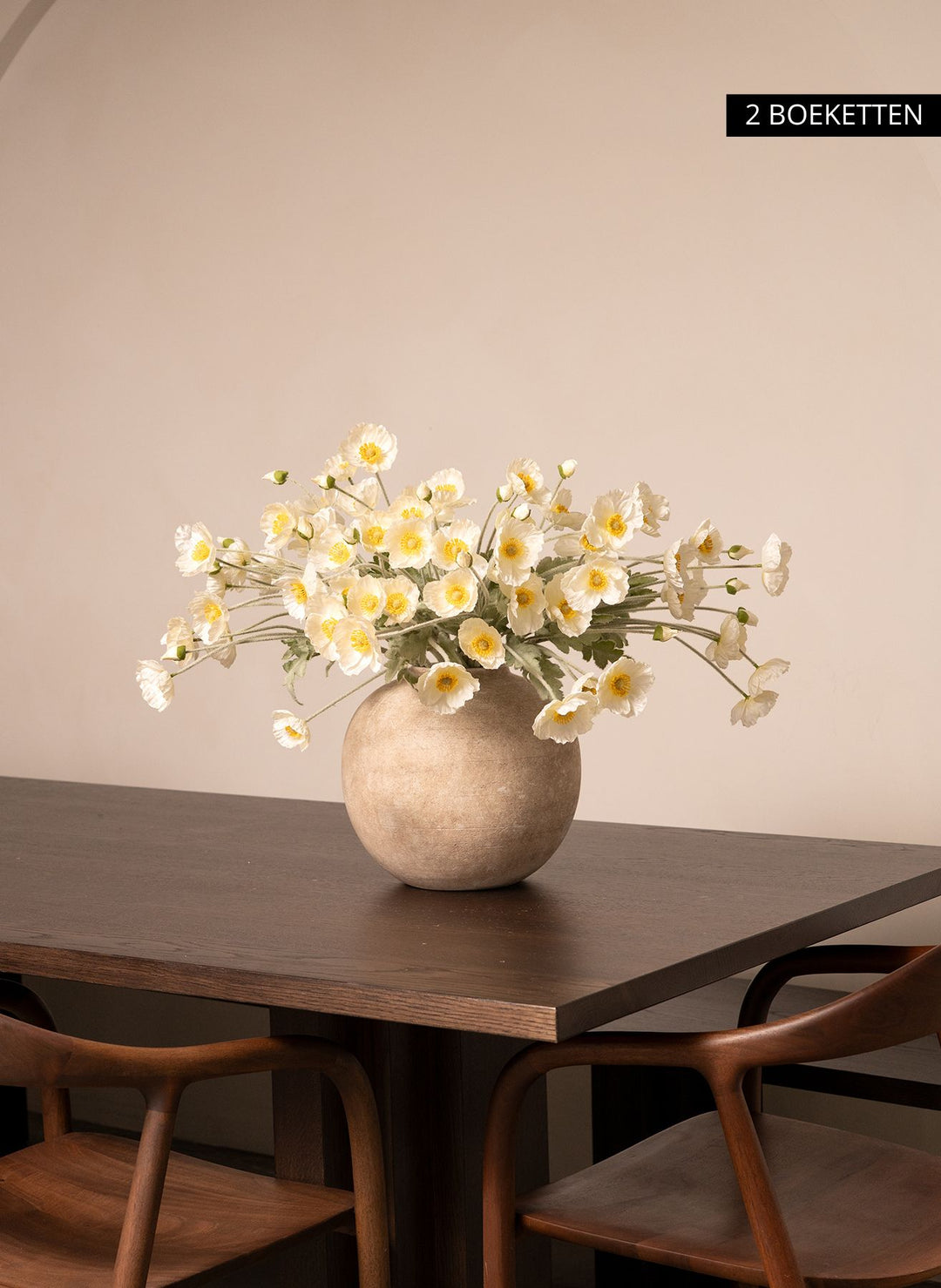 Zijden Klaprozen - Wit (10 stengels)