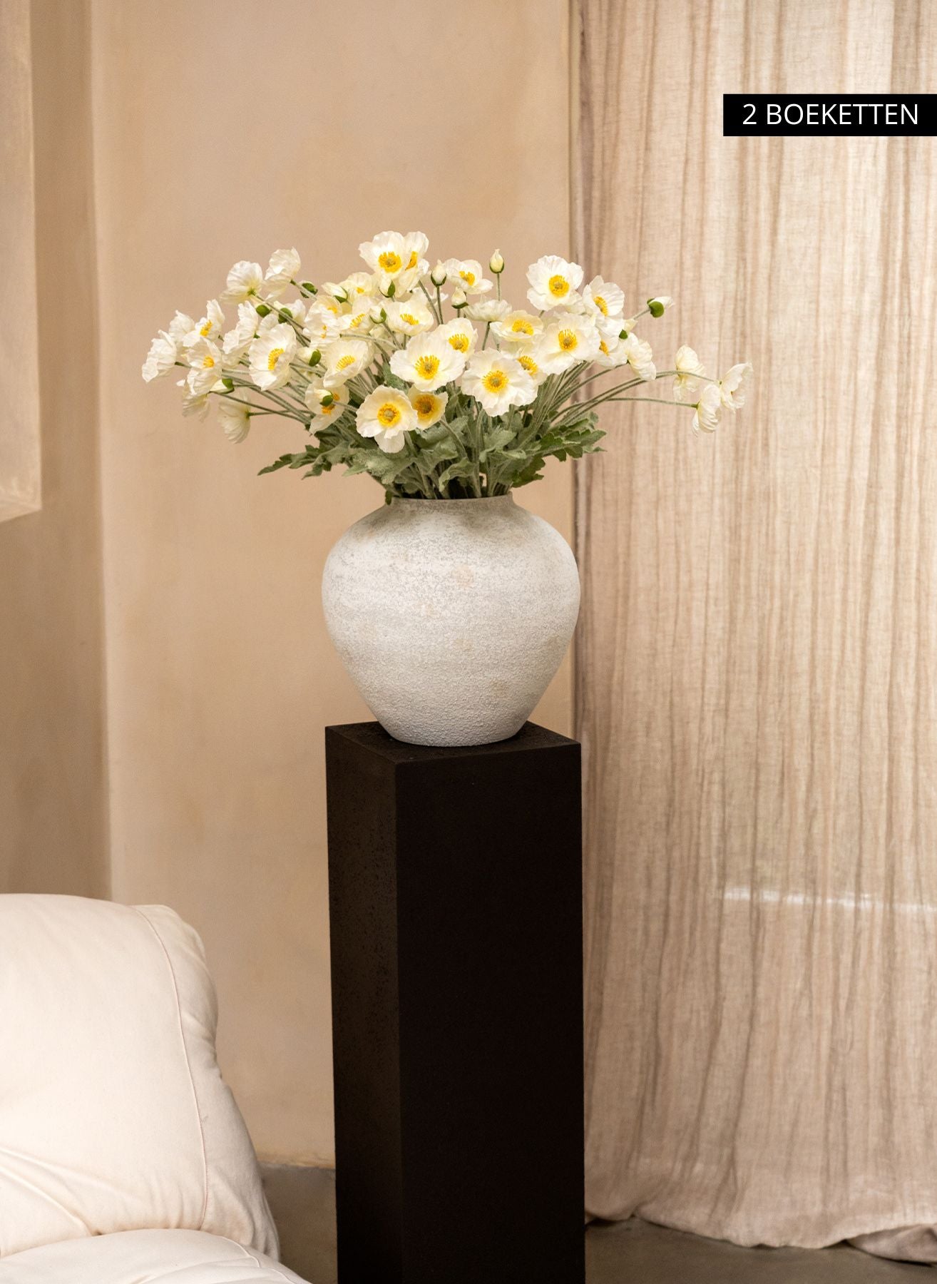 Zijden Klaprozen - Wit